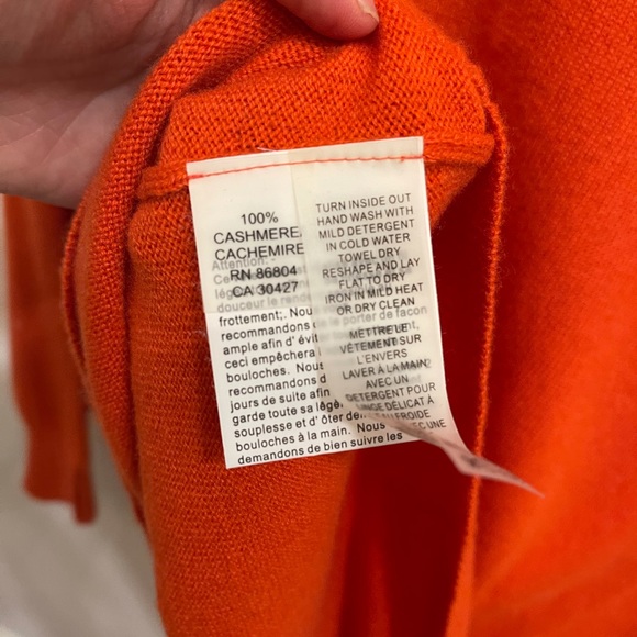 NWT Magaschoni Orange Cashmere Sweater - Picture 4 of 4